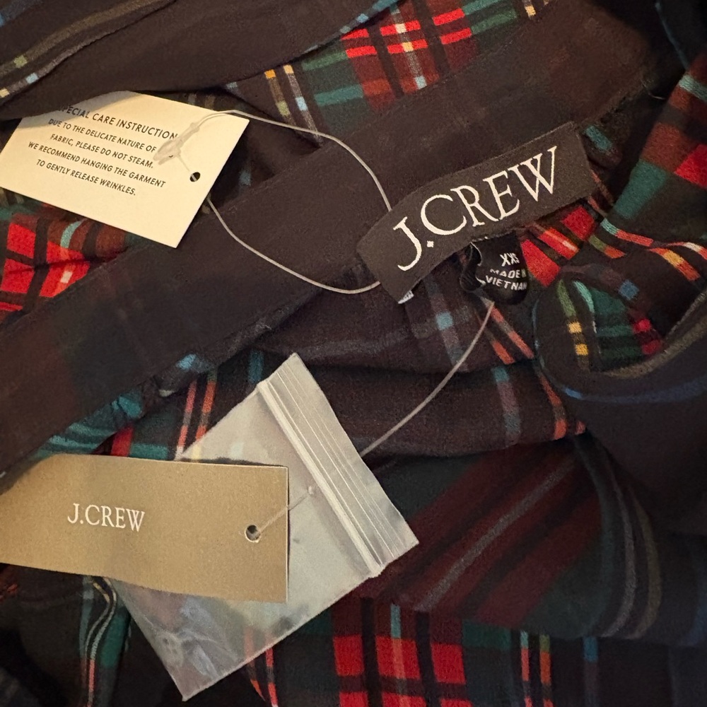 Women’s J. Crew size XXS Elegant Plaid Sheer Dress NWT $268 - Picture 3 of 12